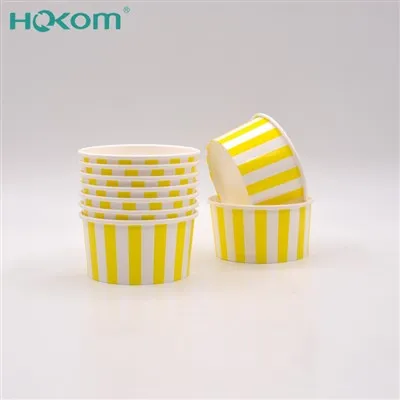 100ml 150ml 500ml Ice Cream Paper Cup Kustom dicetak 4oz 5oz 8oz Kertas sekali pakai cangkir es krim dengan tutup