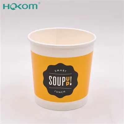 Hokom kadar makanan sekali pakai biodegradable wadah makanan eko kertas Logo Kertas Sup Bowl