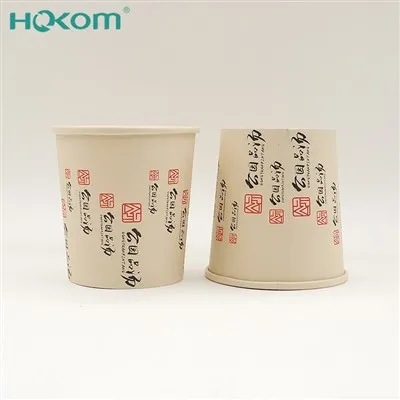 Hokom pe pe pelapis bambu cangkir sup serat cangkir mangkuk khusus wadah dengan tutup cangkir kertas serat bambu berkualitas tinggi