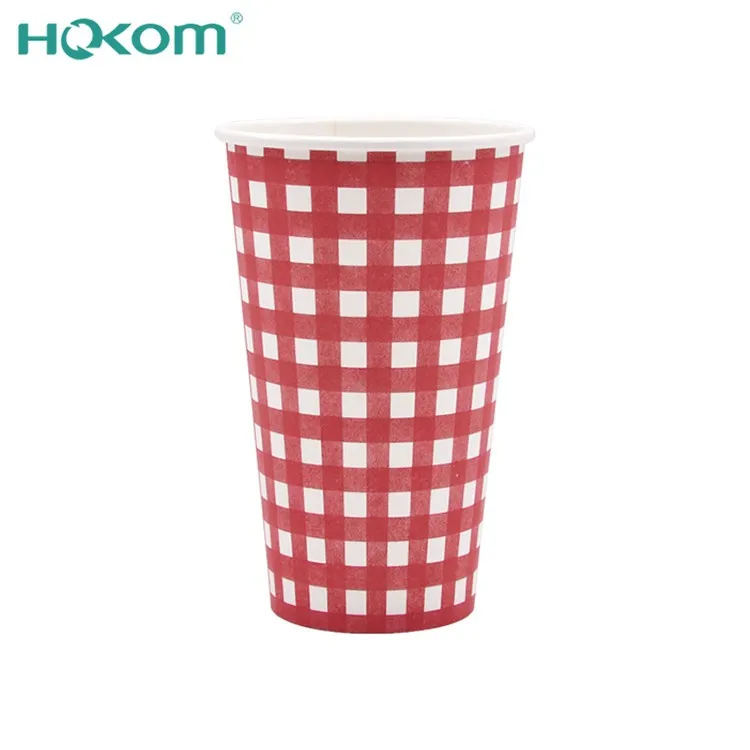Grosir 16 oz cangkir kertas dinding tunggal untuk jus teh panas susu kustom kopi & ukuran untuk air mineral tanpa tutup